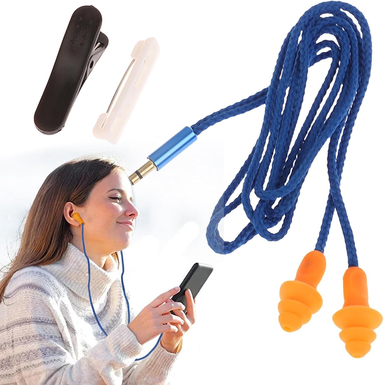 Ear Plug Earbuds - Multifunctional Earplug Headphones Noise Cancelling Headphones,Lightweight Noise Cancelling Headset Plugphone Earbuds for Noisy Places