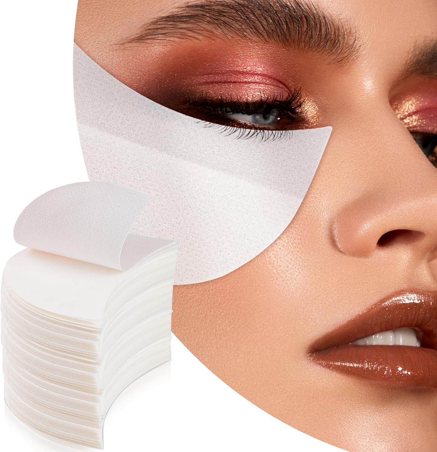 Eye Shadow Pads Eyeshadow Shields 50 PCS Professional Eyeshadow Stencil Tape Eyeliner Stickers Patches Eyeliner Stencil Premium Lint Free for Eyelash Extension Tinting - 200 Pcs