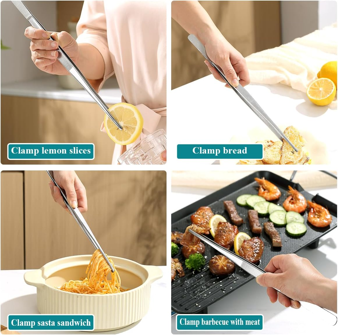 Berglander Kitchen Tweezers Fine Tweezer Tongs 30Cm/12, Extra-Long Stainless Steel Cooking Tweezers Cooing Tong Dishwasher Safe image number 5