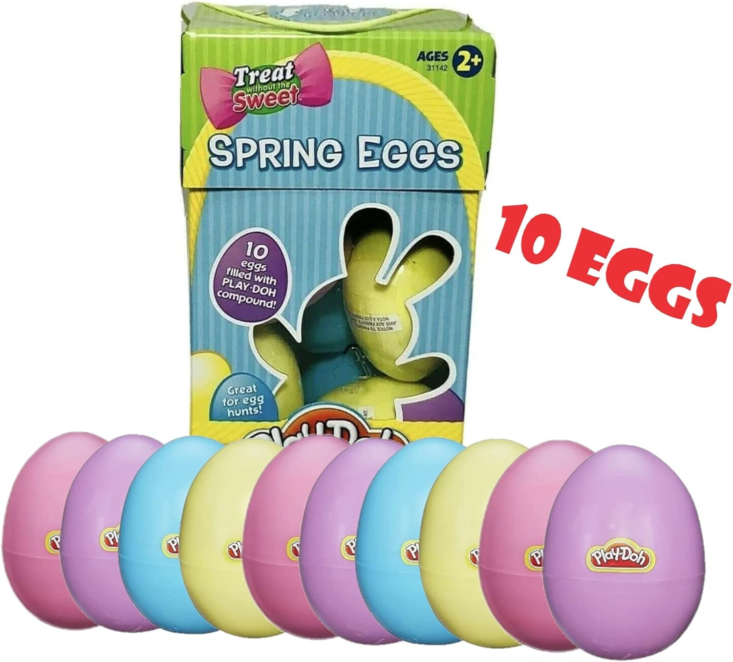 Modeling Clay Filled Easter Eggs - 10 Pack of Colorful Springtime Activity - Mold the Dough Compound with Imagination - Perfect for Easter Baskets and Party Favors - Endless Fun for Kids - Ages 2 Plus image number 1