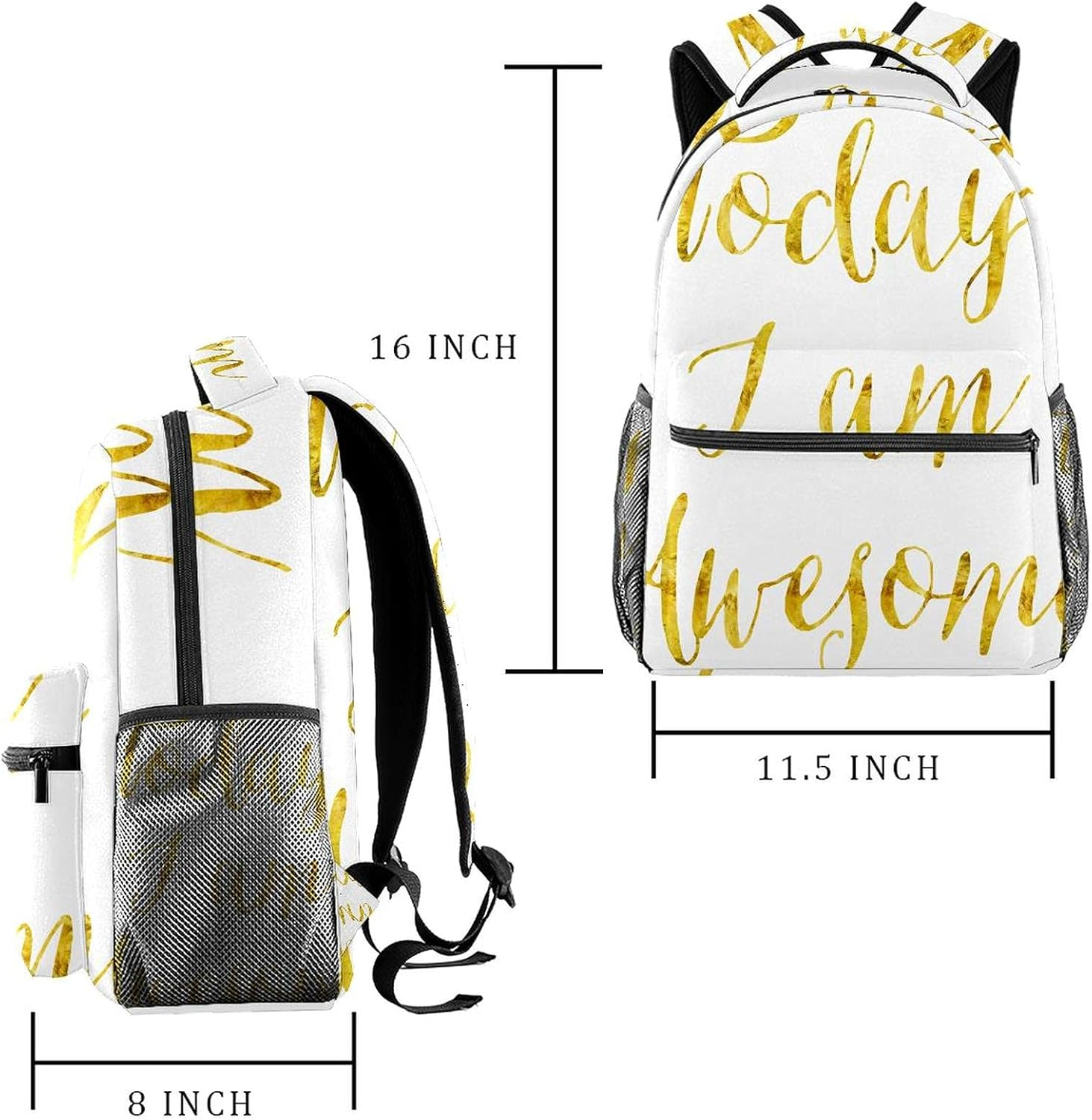 Today I Am Awesome Quote Backpack Students Shoulder Bags Travel Bag College School Tote Backpacks