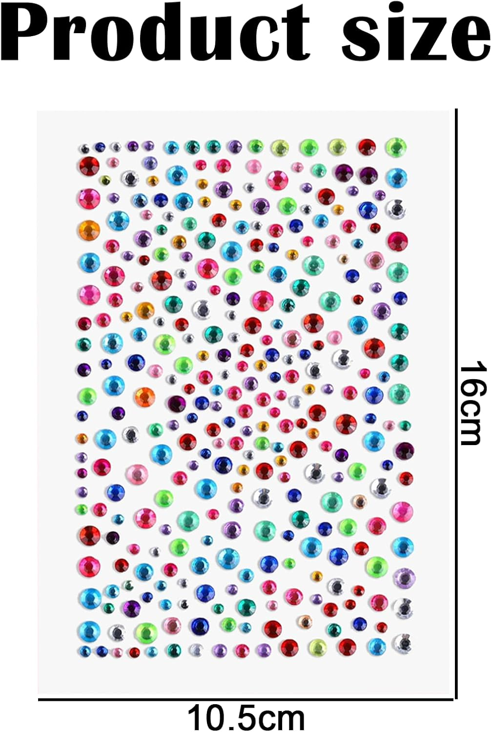 Jeyzuroa 5Pcs Gems Rhinestone Stickers, Self Adhesive Rhinestones Nail Stickers for Makeup, Festival, Hair, Eye, Body, Crafts image number 3