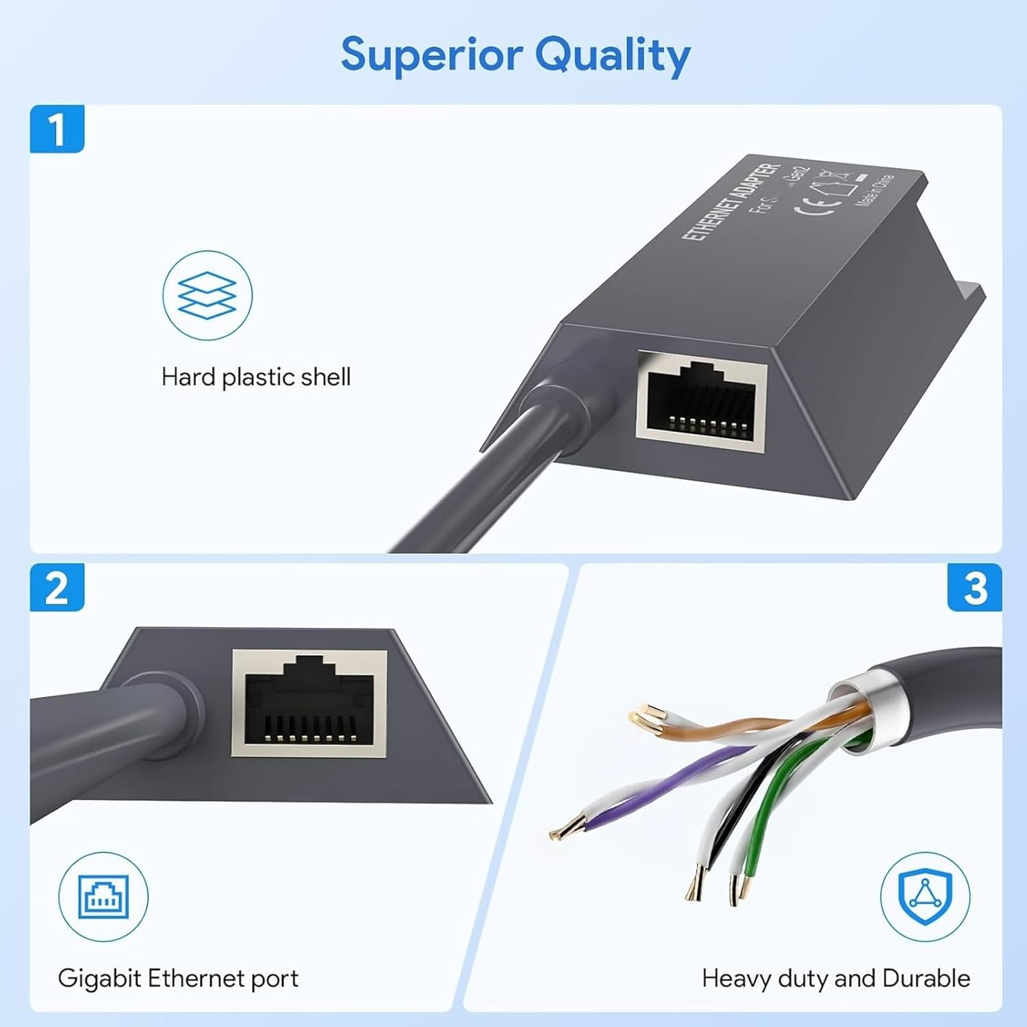 LICAEVEY Gen 2 Ethernet Adapter, Fast & Stable Internet Connection with RJ45 Gigabit for Rectangular Satellite V2, Easy Installation Wired External Network Kit image number 3