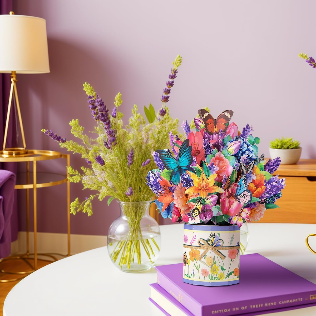 Flower Pop up Card Happy Mothers Day Card 3D Mothers Day Greeting Cards Carnation Flower Bouquet with Note Card and Envelope for Mom Birthday, Anniversary, Mother'S Day (Mixed Flower Butterfly) image number 4