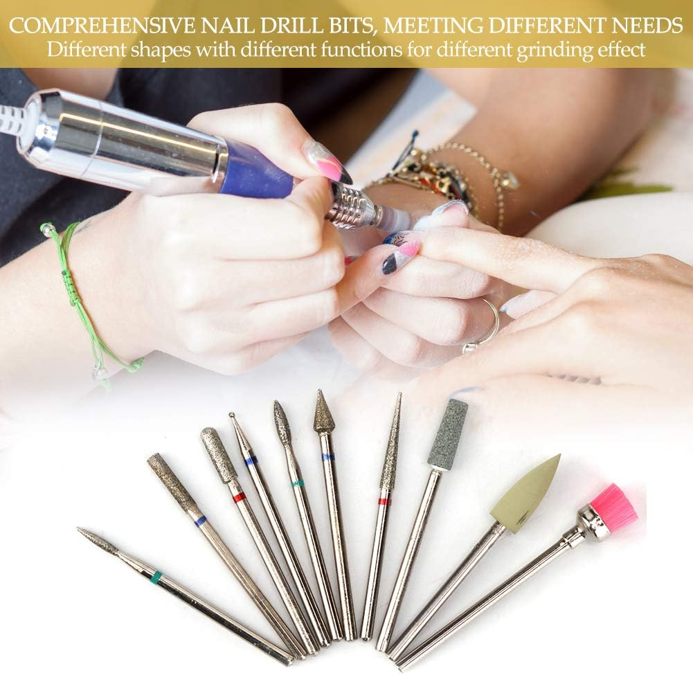 Nail Art Drill Polishing Head Kit, Pack of 10 Pedicure Nail Polishing Grinding Machine for Sets & Kits Accessories (Bh-02) image number 5