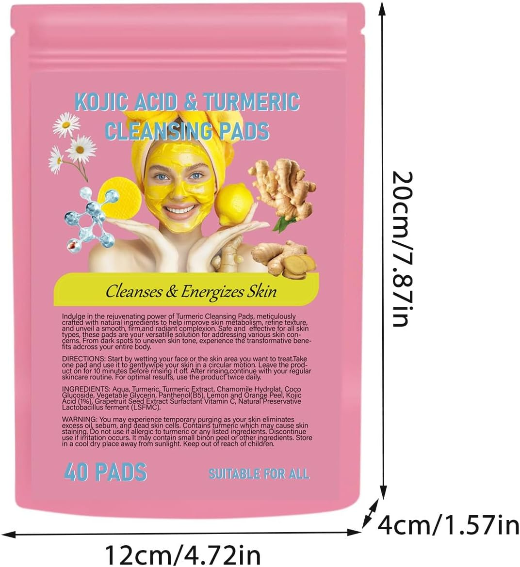 Turmeric Kojic Pads, Turmeric Cleansing Pads, Compressed Facial Sponges, Portable Skin Care Tools,Travel Essentials Facial Sponges - 1-PINK - 1-Pink image number 5