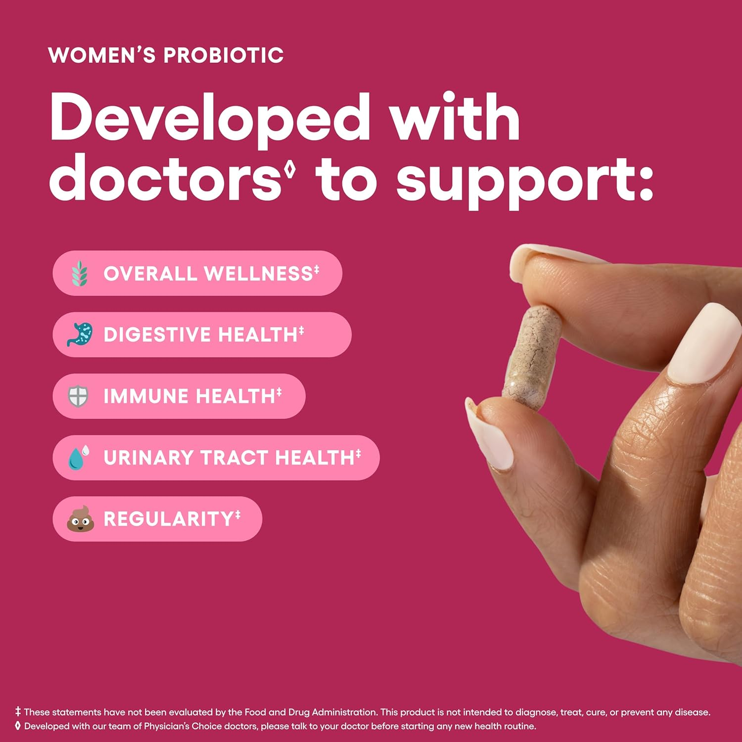 Prebiotics & Probiotics for Women - Clinically Proven Procran - Organic Prebiotics, 50 Billion CFU, D-Mannose & Cranberry for Digestive, Immune, Feminine Health, Soy & Dairy Free, 30 Vegan Capsules image number 1