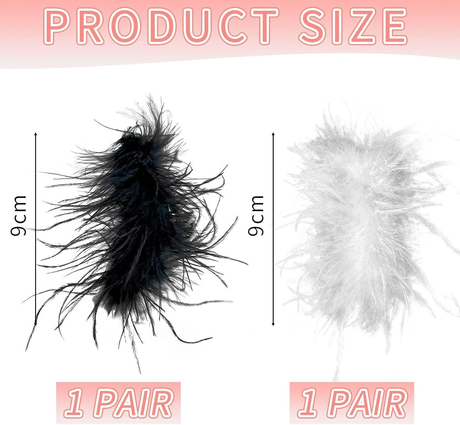 OVDGWC Elee 2 Pairs Feather Clips, Creative Simple Hair Clips, Back Gaps, Fashionable Hair Accessories for Women, Black/White Spring Clips, Hairstyle Decoration image number 1