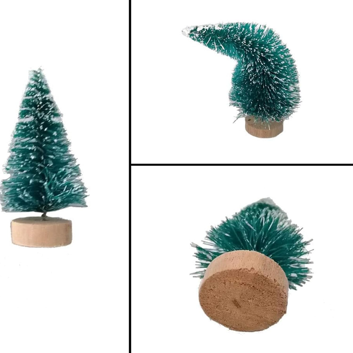 50Pcs Mini Christmas Tree Artificial Christmas Tree Table Christmas Tree Small Miniature Fir Tree with Snow Effect Glitter Pink Gold White Silver Blue Christmas Decoration Christmas Table Decoration image number 2