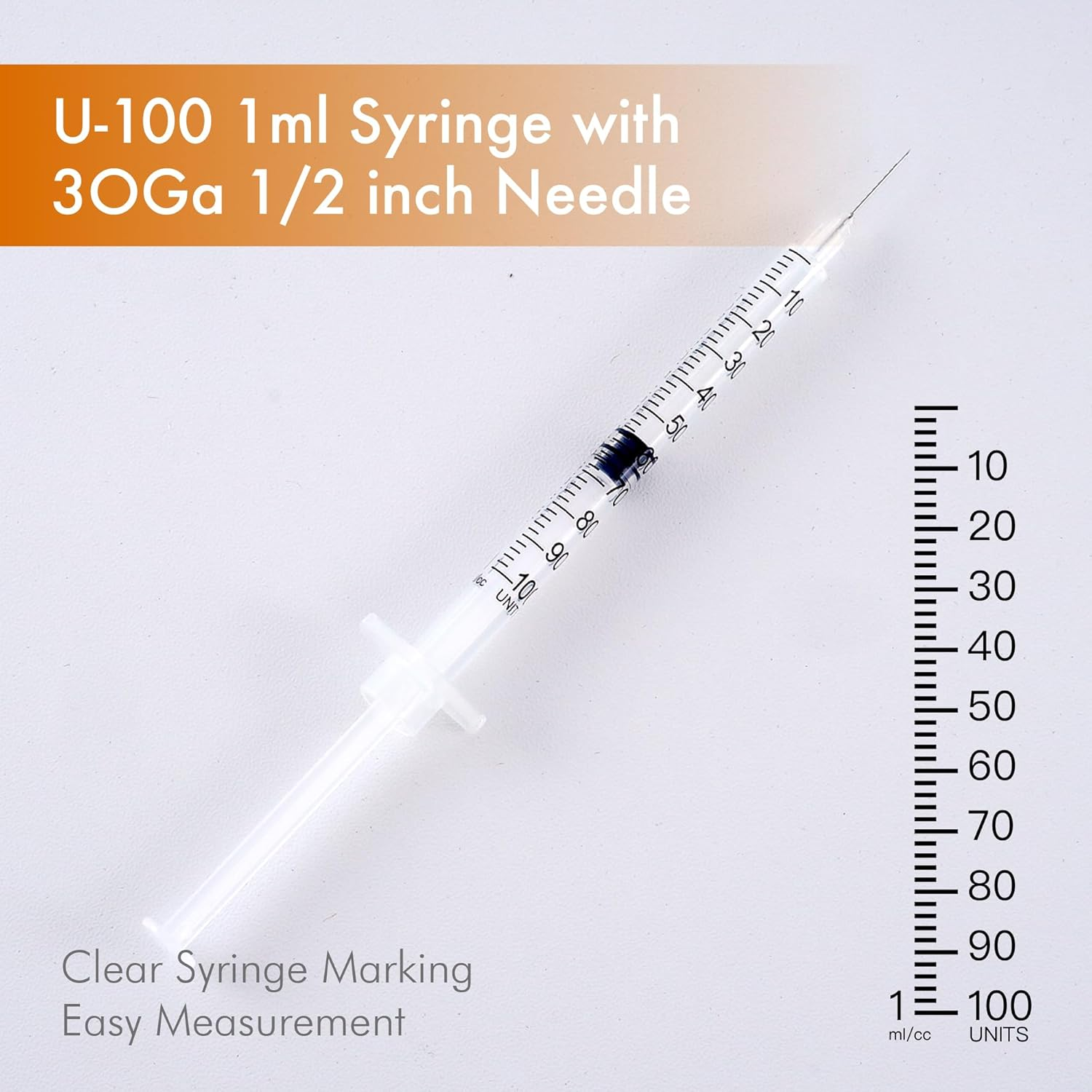 1Ml/Cc 30G 13Mm Syringes, Lab Dispensing Syringe, Individual Wrapped, Box of 50 image number 5