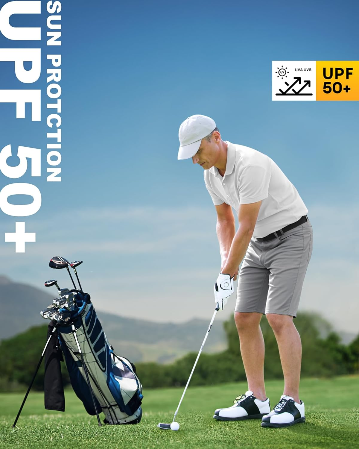 33,000Ft Men'S Golf Shorts Dry Fit, 11" Lightweight Quick Dry Golf Stretch Bermuda Shorts Performance Casual Shorts with Pockets for Golf Travelling and Working image number 4