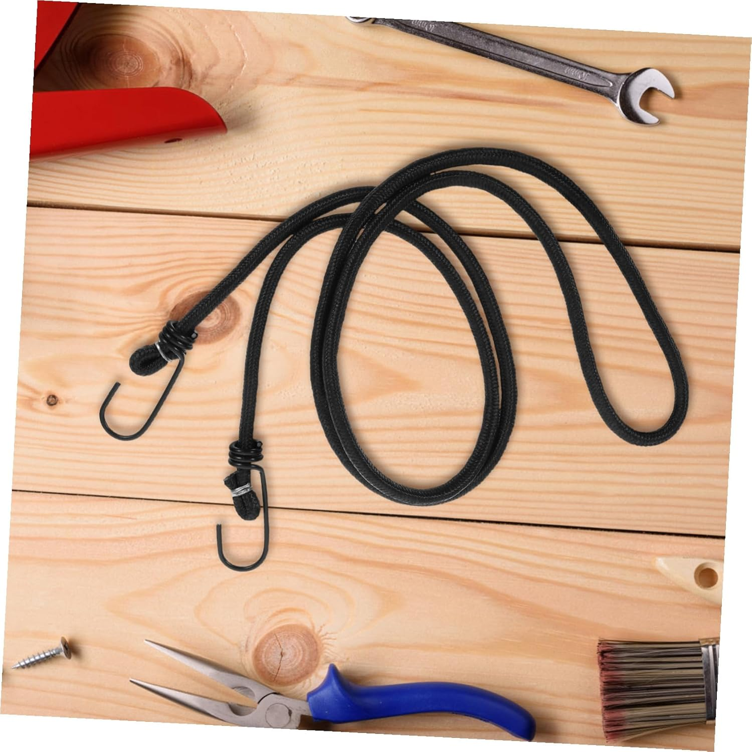 HOLIDYOYO Bicycle Luggage Bungee Cord with Hooks, Heavy Duty Elastic Bike Rack Strap, High-Elastic Rubber Tie for Mountain and Fixed Gear Bikes, Black for Camping Travel Secure