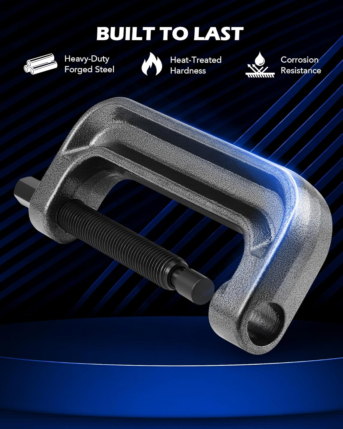 Orion Motor Tech Ball Joint Press Kit, C Frame Press for Ball Joints, U Joints, Brake Anchor Pins, and Wheel Studs, U Joint Removal Tool Set with C Frame Press and 2 Screws for Joint Replacement image number 2