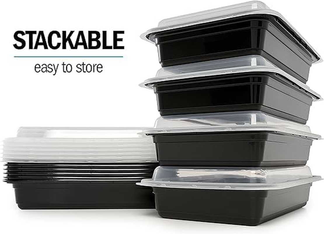 Meal Prep Container 1 Compartment - 20Pack Extra-Thick Food Storage Containers W/Lids Bento Box Reusable BPA Free Lunch Boxes Disposable Stackable Microwave Dishwasher Freezer Safe(28 Oz) (20) image number 5