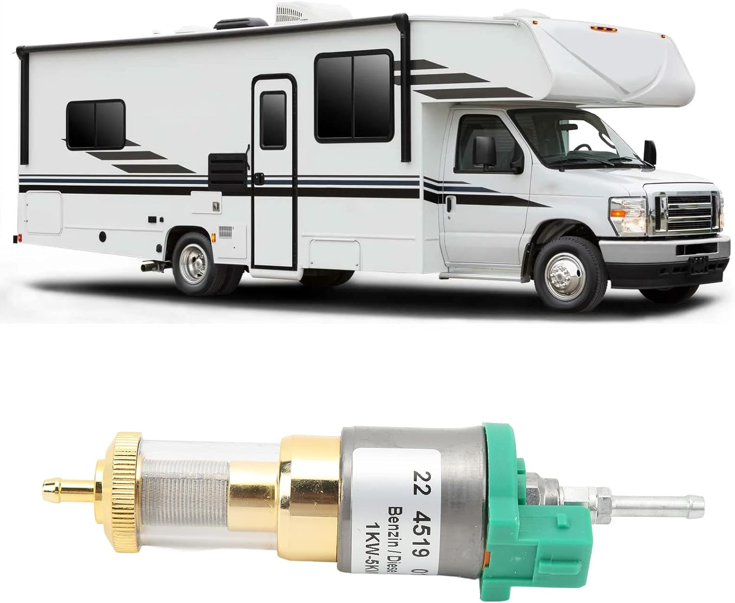 Fuel Metering Pump, 1KW to 5KW Heater Low Noise Waterproof Pulse Pump Removable Design for Eberspacher Airtronic D2 D4 12V (12V-22Ml) image number 6