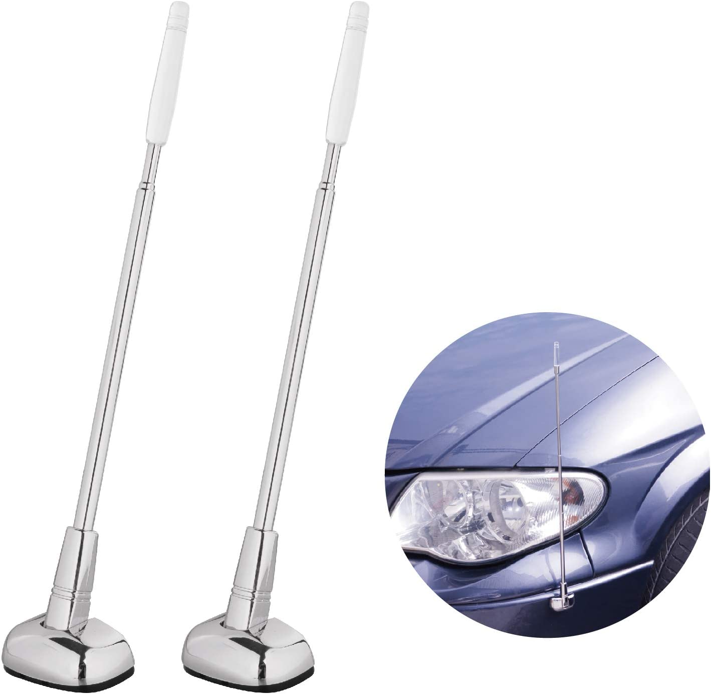 2-Pack Car Bumper Corner Antenna Pole Adjust Driving Parking Marker Protector for Green Hand in Driving Fit Universal Car Hypersonic image number 6