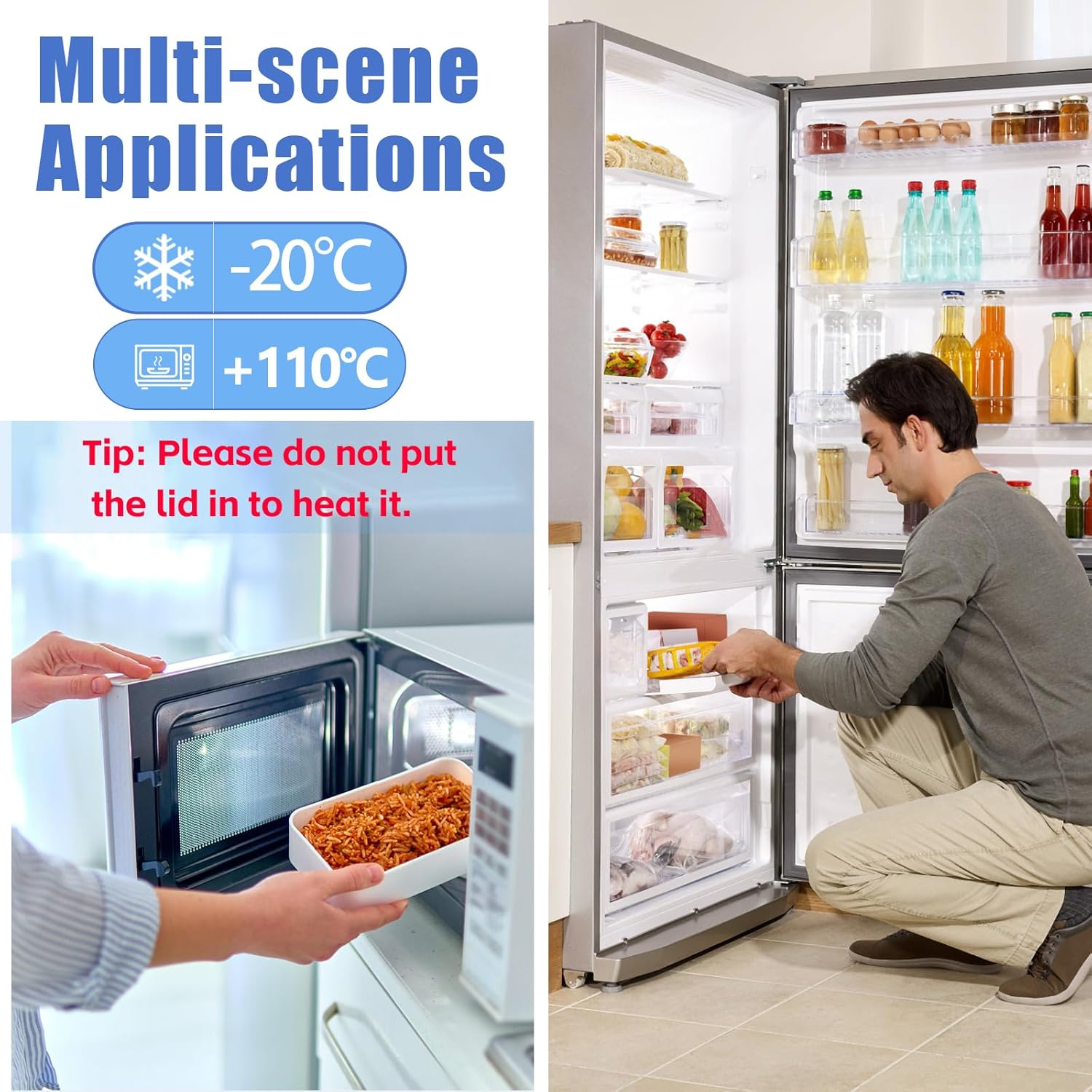 Small Containers with Plastic Lids, Pack of 8, 150 Ml Food Storage Containers, Reusable Containers for Freezing, Mini Freezer Containers for Storing Food, Snack Box, Lunch Boxes Accessories, Spice image number 5