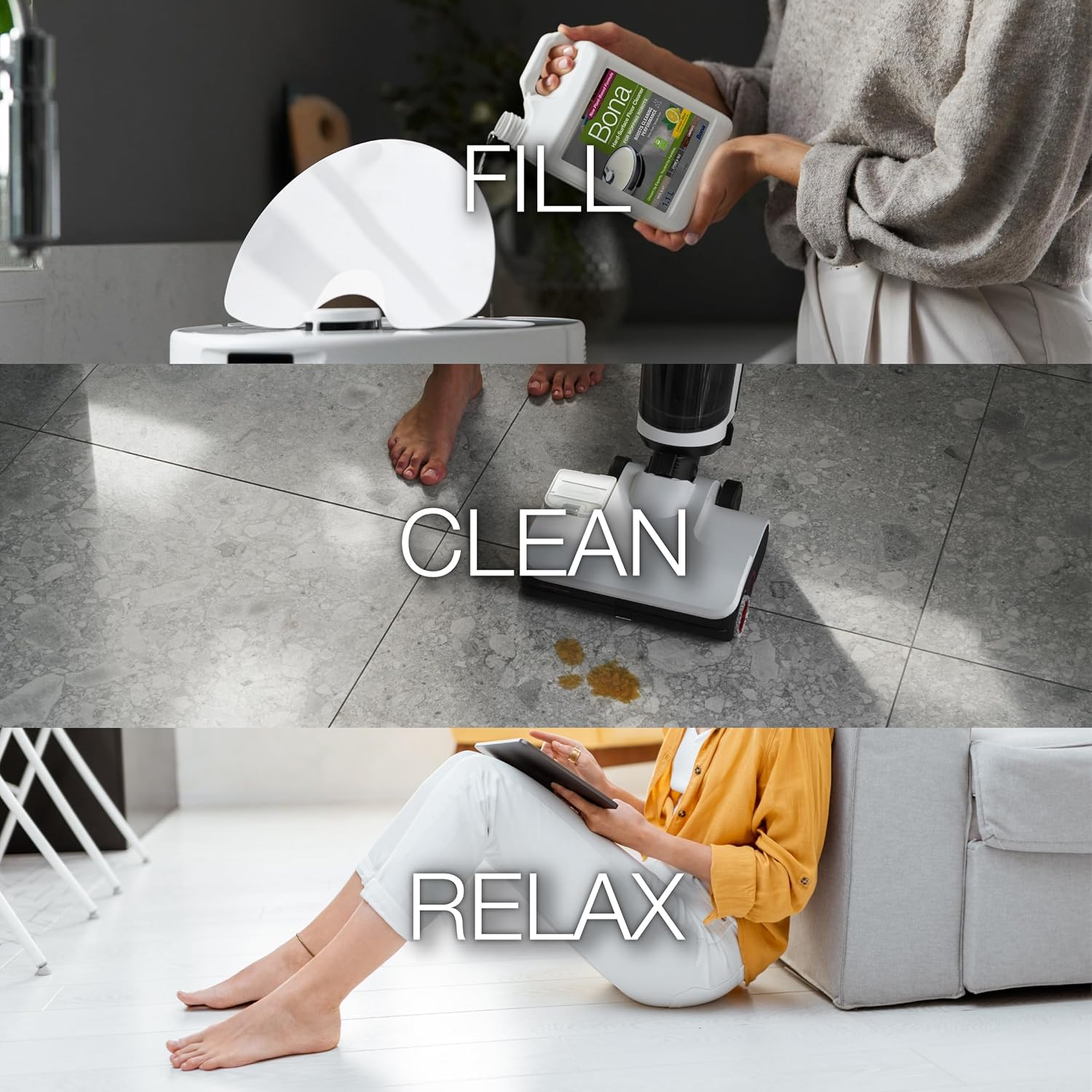 Bona Hard Surface Floor Cleaner for Mopping Robots 1.1L image number 5