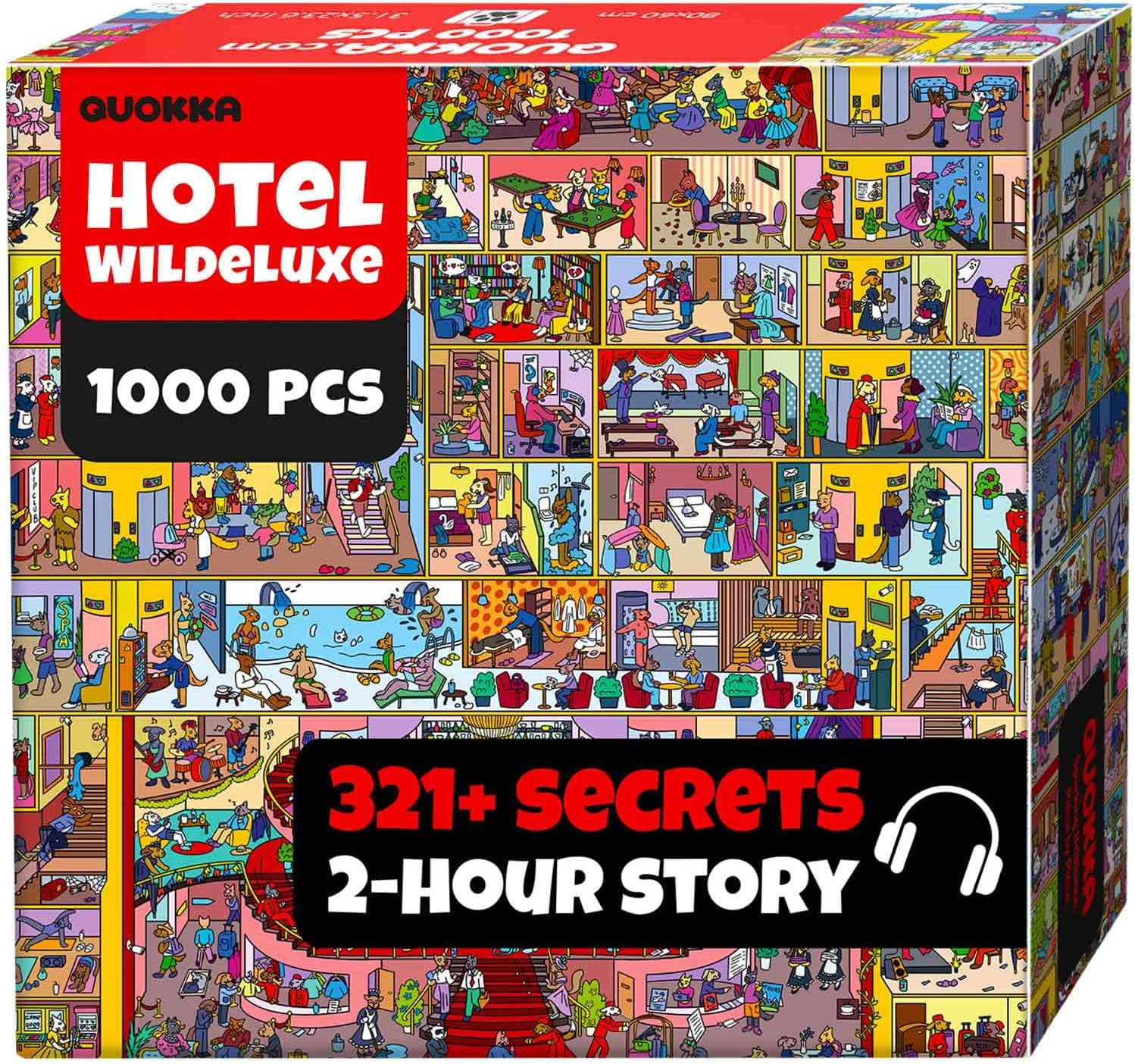 QUOKKA 1000 Piece Jigsaw Puzzle for Adults Mythories Hotel Budapets &ndash; Premium Box Packaging with Extra Fun Challenges, Perfect for Relaxation, Creativity & Gift Giving