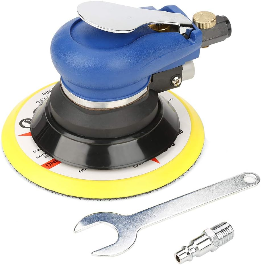 AT-980 5"/6" Air Random Orbital Sander round Polisher Pneumatic Hand Sanding Tool(With Air Inlet Connector and Spanner)(6Inches) image number 3