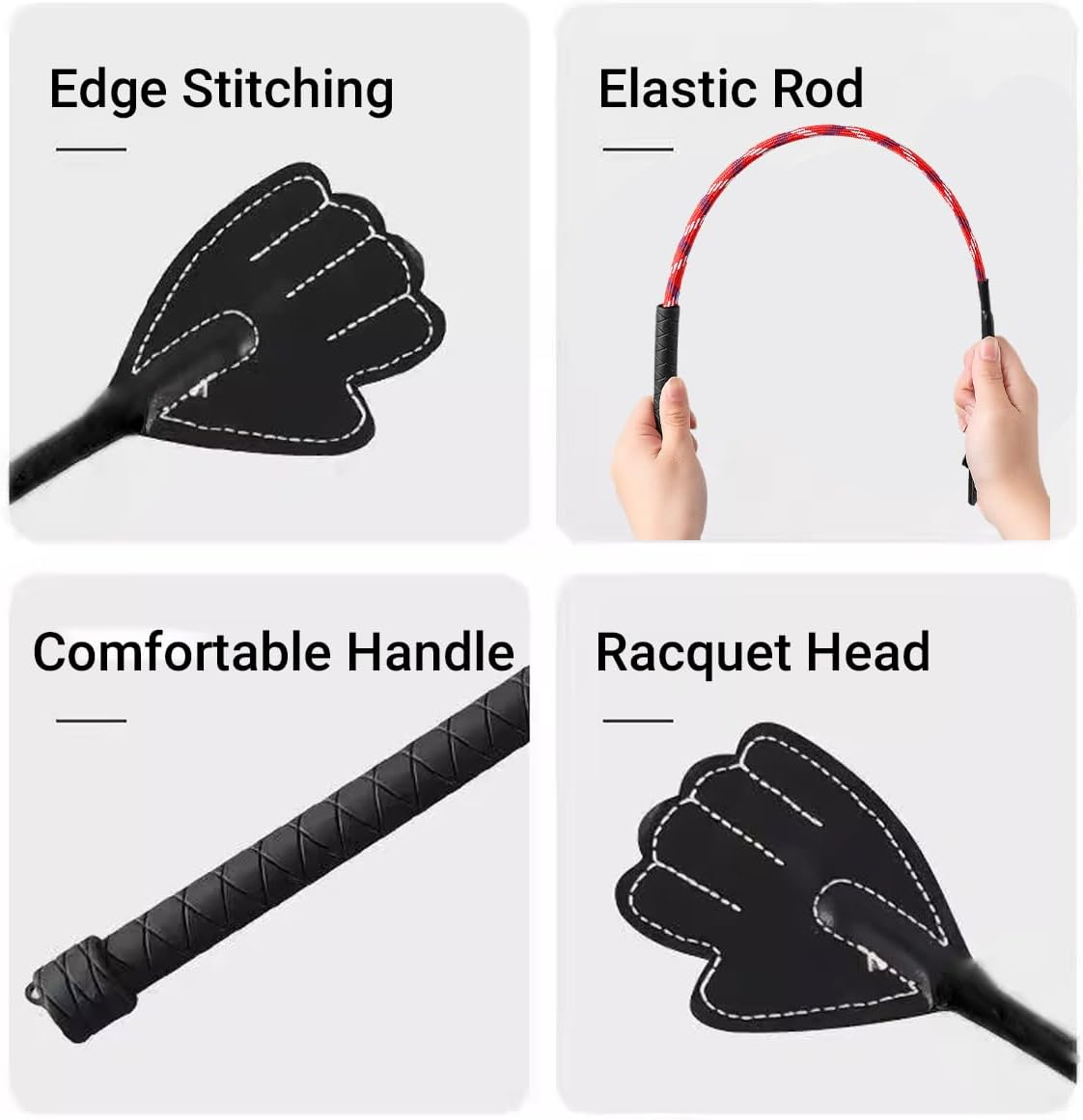 AIMALL Gentle Training Dog Stick, Durable Silicone Dog Training Wand, 16.92In Elastic Training Tool for Dogs, Comfortable Handle, Black and Red image number 4