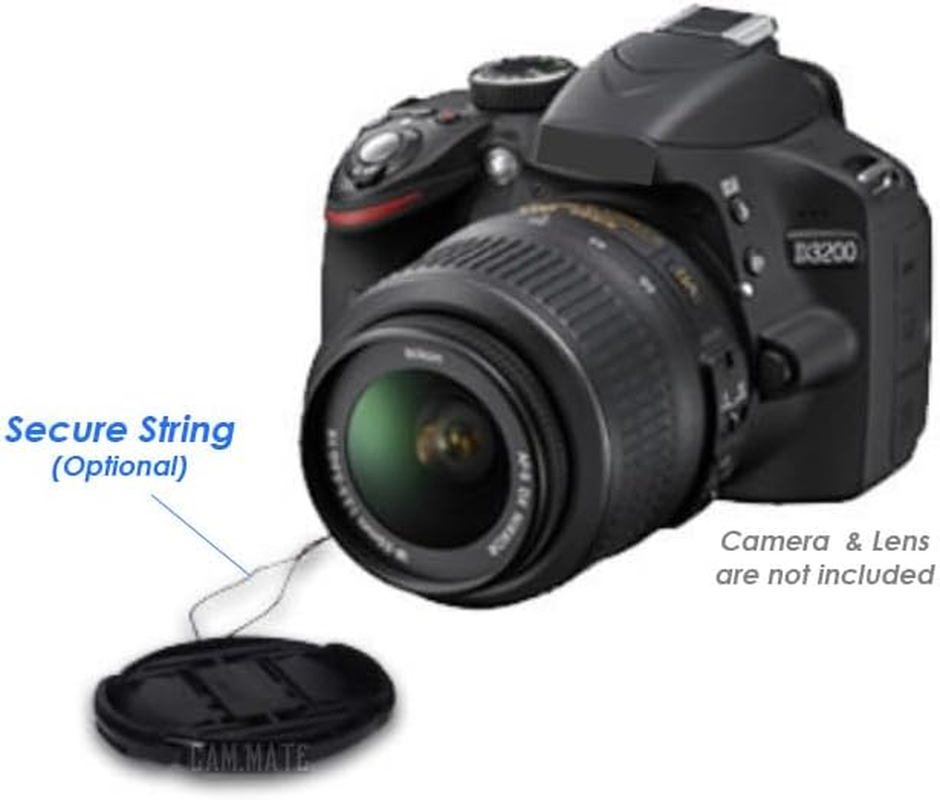 2 Pcs Universal Camera Lens Front Caps 67Mm with Secure String, Top One Tech Centre Pinch Snap-Clips Snap-On Design Protective Front Cover Lid Replacement DSLR Camera Film Camera image number 2