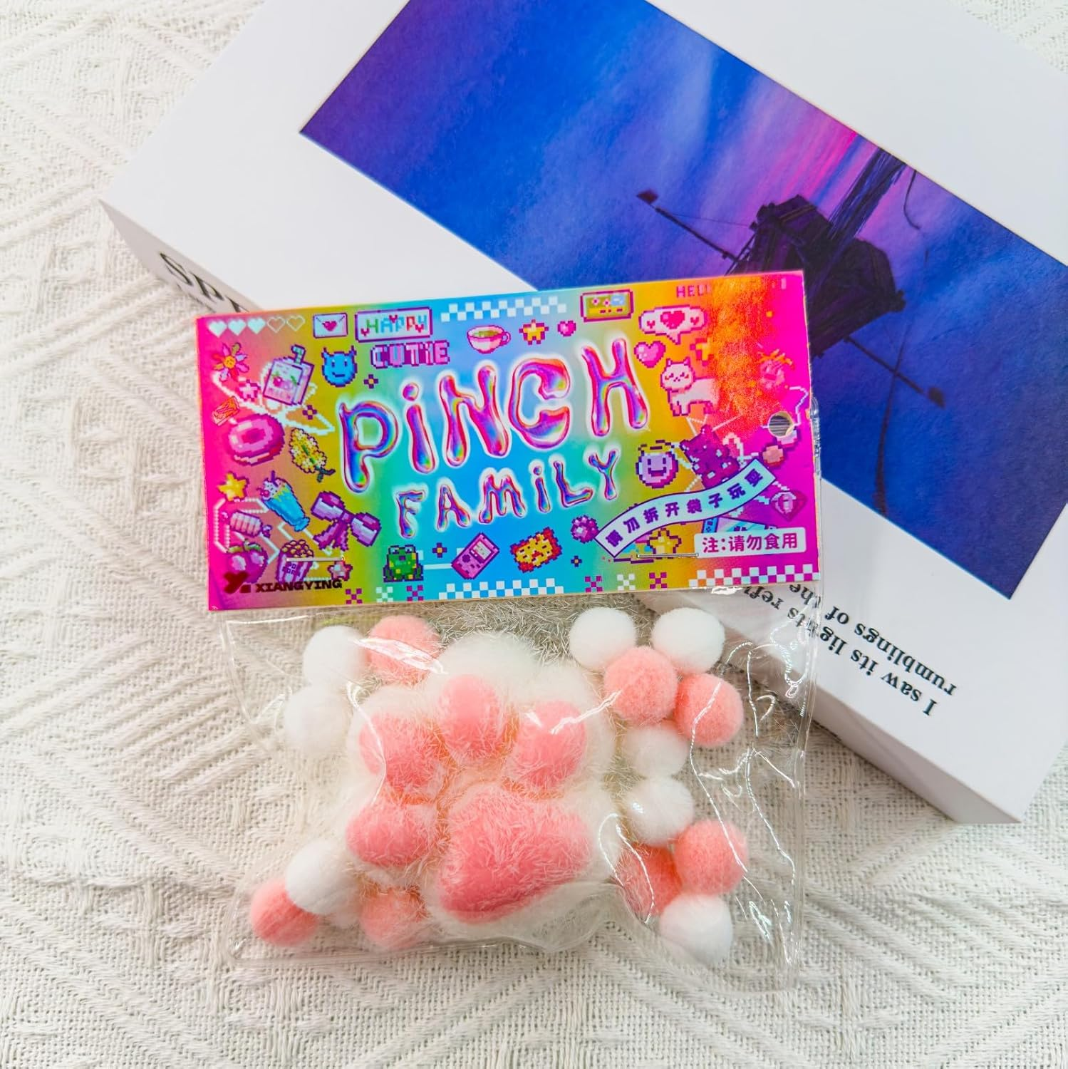 Taba Cat Squishy Squeeze Toys, Squishy Chuu, Cat Paw Squishy Stress Relief Sensory Toy, Pinch Family Squishy Toys, Jelly Kitty Paw Squishy for Kids Adults (White) image number 6