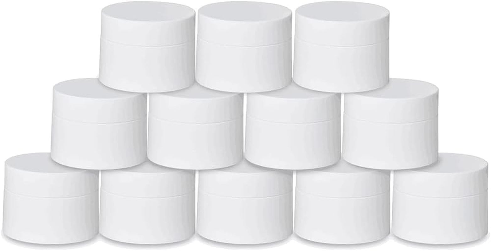 12-Pack 30G White Plastic Cosmetic Containers with Inner Liners & Dome Lids &ndash; Refillable, Airtight Travel Jars for Makeup, Creams & Lotions image number 2