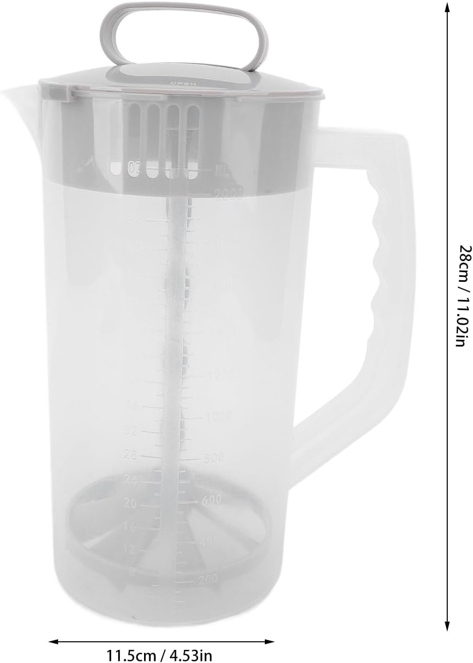 Gernie 2000Ml Breast Milk Pitcher, Press Design, Plastic, 28Cm X 28Cm, Carafe & Lid