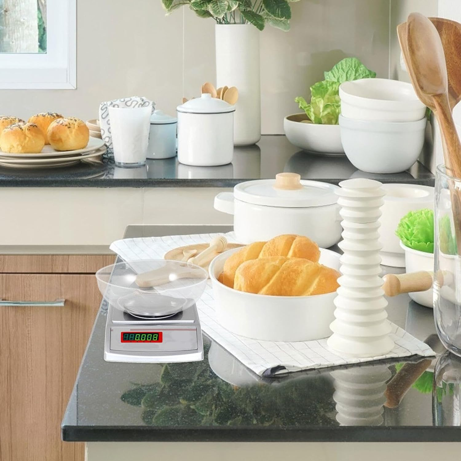 BEANPRECOY Electronic Kitchen Scale Tray Transparent Food Tray Food Scale Bowl Mini Food Scale Pan Digital Gram Scale Weighing Pan Powder Weight Weigh Boats Plastic Kitchen Scale Pan Kitchen Supplies image number 5