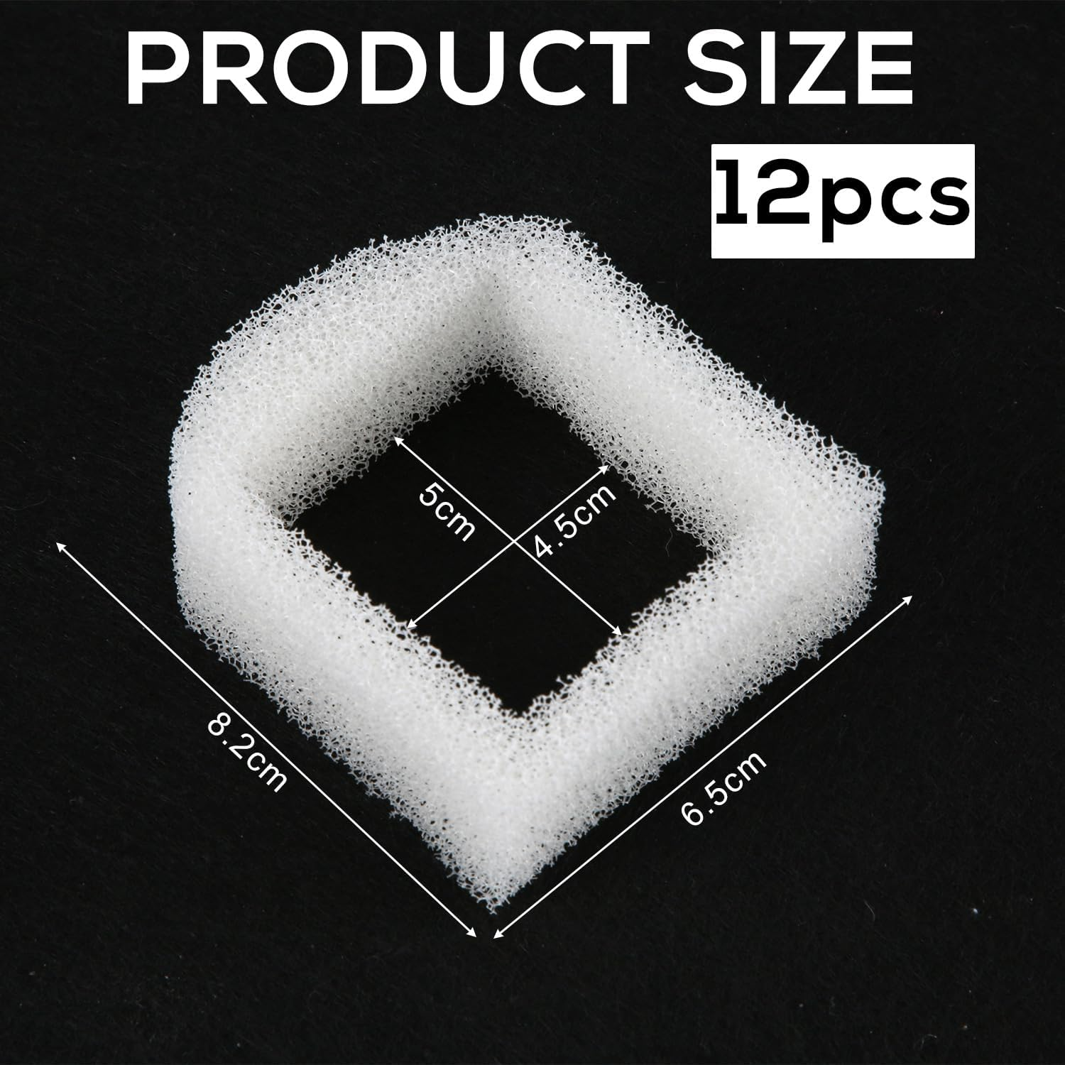 Pack of 12 Foam Filters for Cat Drinking Fountain, Replacement Sponge Filter for Pet Drinking Fountain for Petsafe Drinkwell Stainless Steel 360 Drinking Fountain image number 1