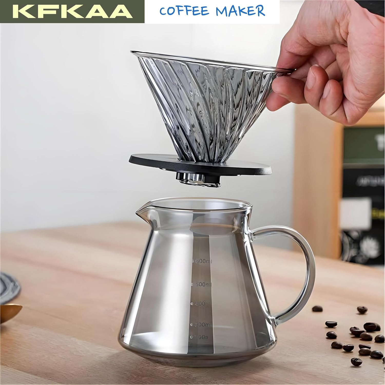 Pour over Coffee Maker 20Oz/600Ml Drip Coffee Machine for Home Cafe Office image number 2