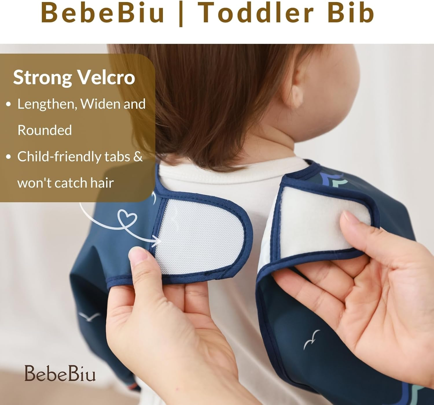 Bebebiu Long Sleeve Baby Bib, Waterproof Fabric, Full Coverage with Catch-All Pocket, 2Pk Baby Smock Bib, Adjustable Sleeves Toddler Bib for Ages 6-24 Months - Cars Sage image number 4