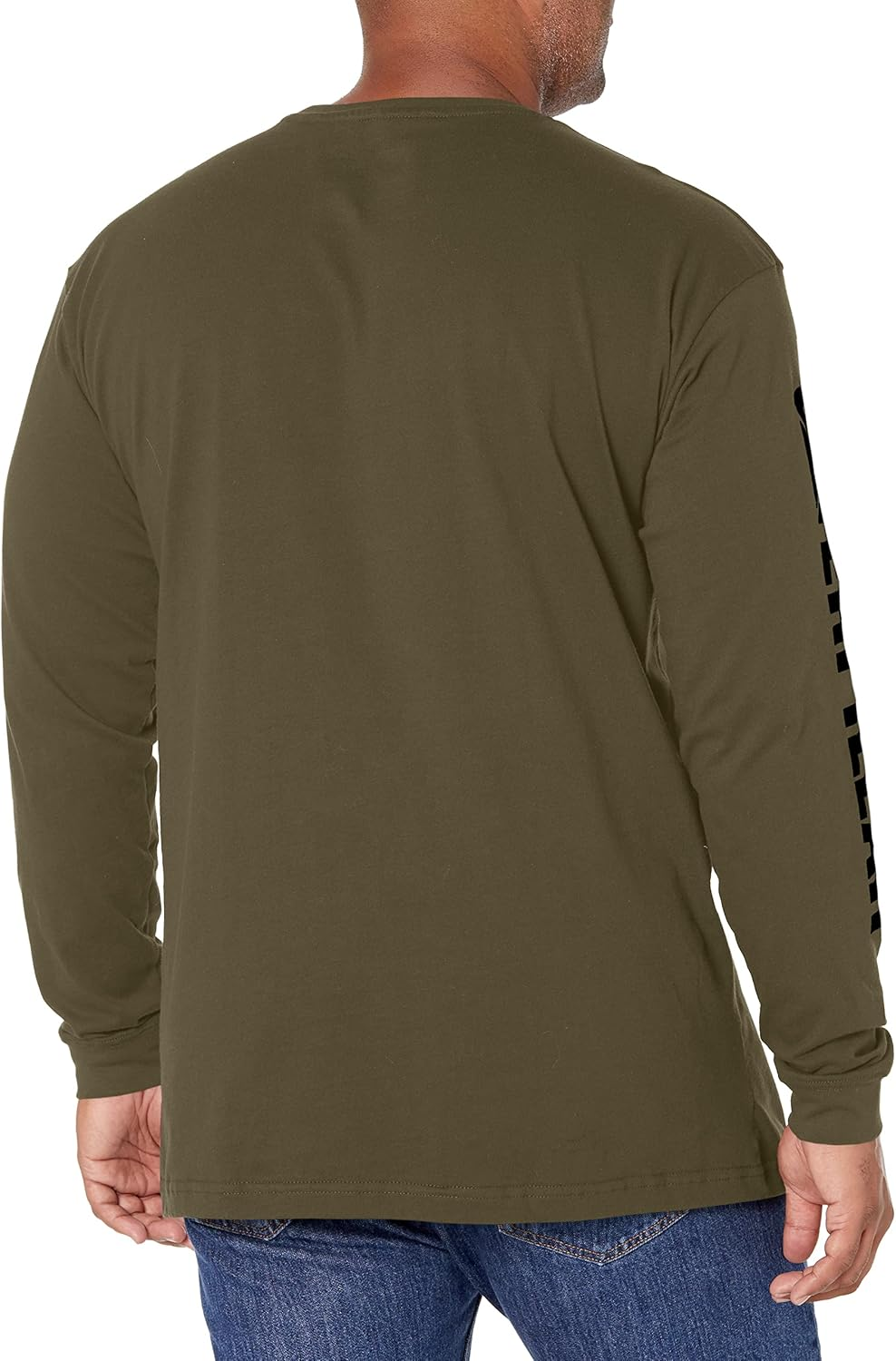 Caterpillar Men'S Cat Trademark Banner Long Sleeve T-Shirt, Army Moss, Small