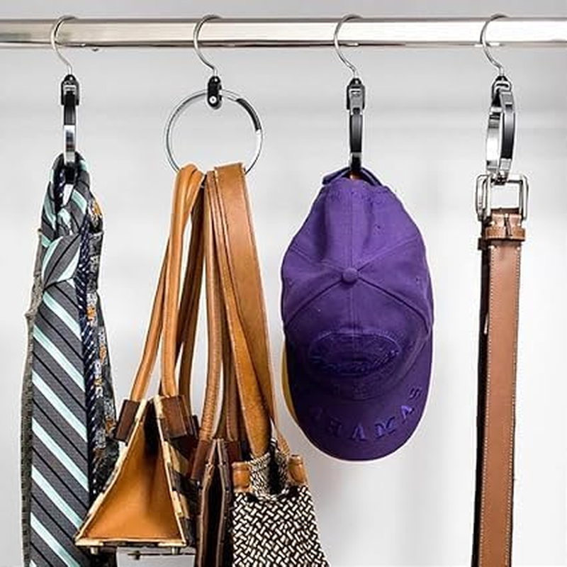 Multipurpose Closet Hanger Organizer Great Space Saver Cut Clutter in the Closet Perfect for Belts, Baseball Hats, Ties, Scarves, Purses and Much More Versatile Hanger 1Pcs (Silvery, One Size) image number 2