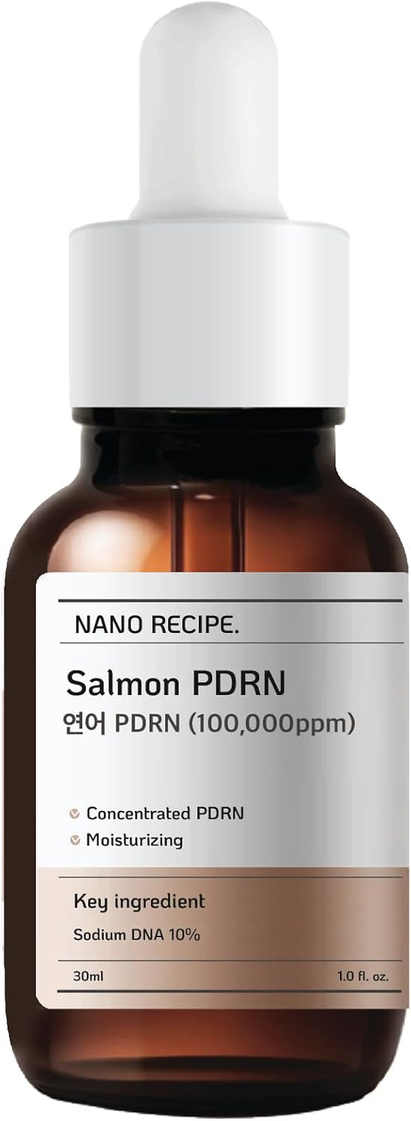 Nano Recipe Salmon PDRN (Salmon DNA) Concentrate 100,000 Ppm | Mix 1-2 Drops with Your Skincare | MTS Roller Ampoule