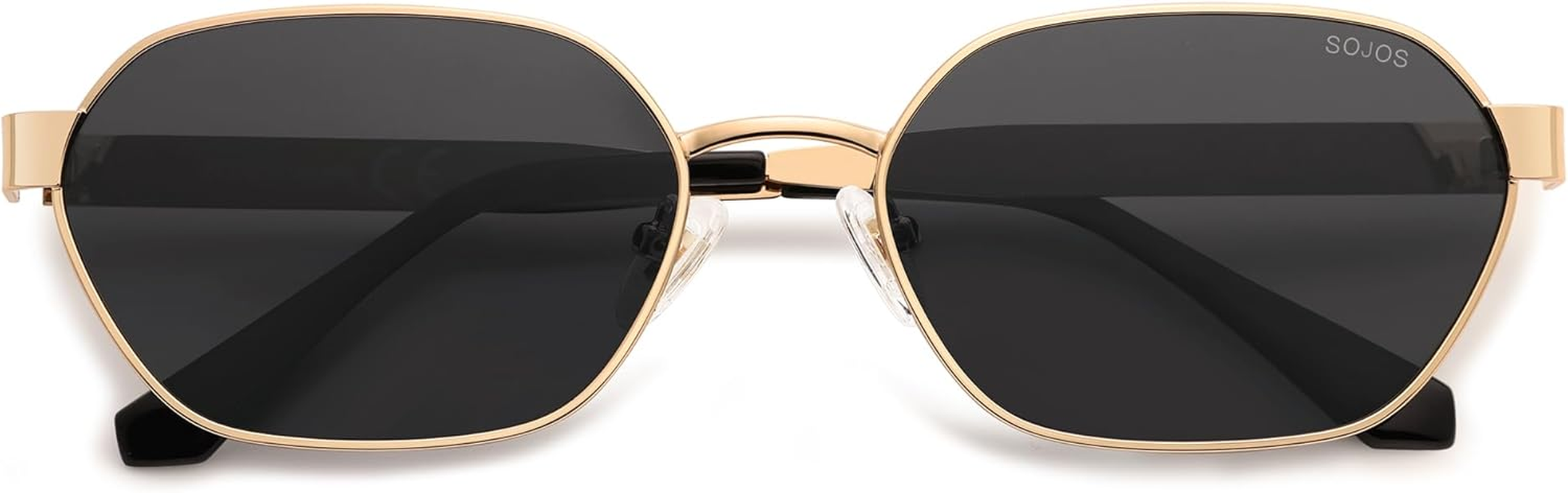 SOJOS Trendy Polarized Hexagon Sunglasses for Women Men, UV400 Retro Rectangle Shades SJ1238