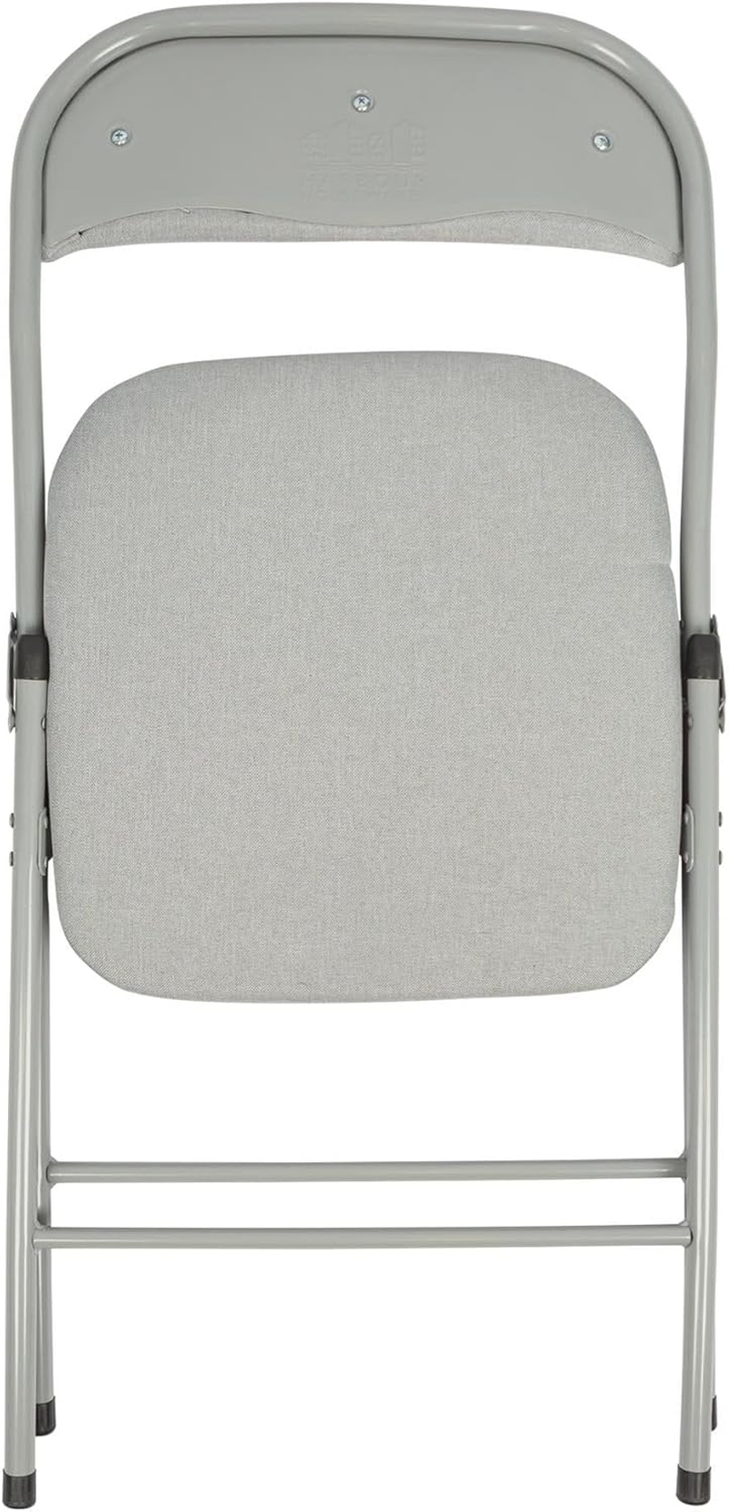 Harbour Housewares Fabric Padded Metal Folding Chairs - Grey - Pack of 4 - Lightweight Portable Outdoor Seat Indoor Foldable Dining Chair for Office, Gaming Desks, Kitchen - Black image number 4