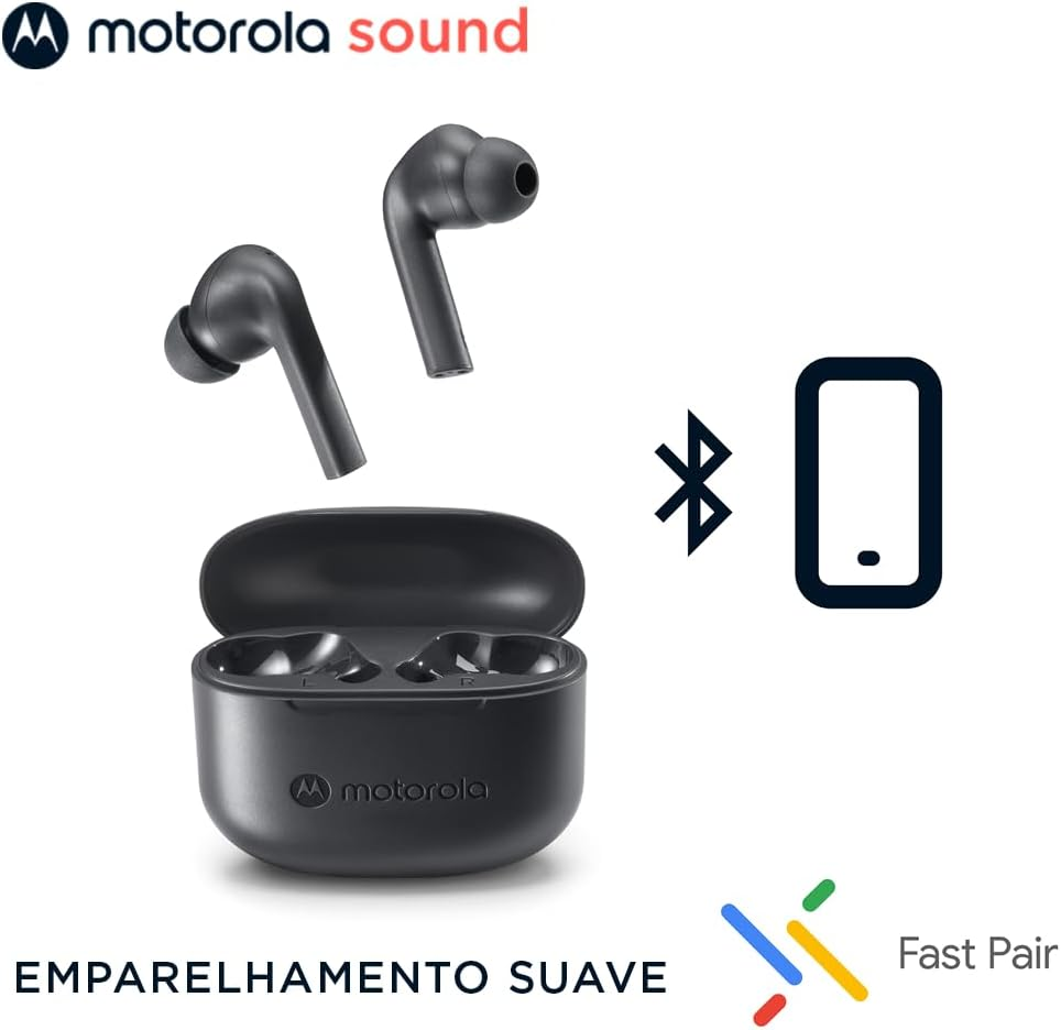Motorola Moto Buds 065 Wireless Bluetooth Headphones - Wireless Headphones with Bluetooth 5.3 - Water-Resistant In-Ear Earphones - 15 M Wireless Range - Earbuds 17 Hours - Black image number 2