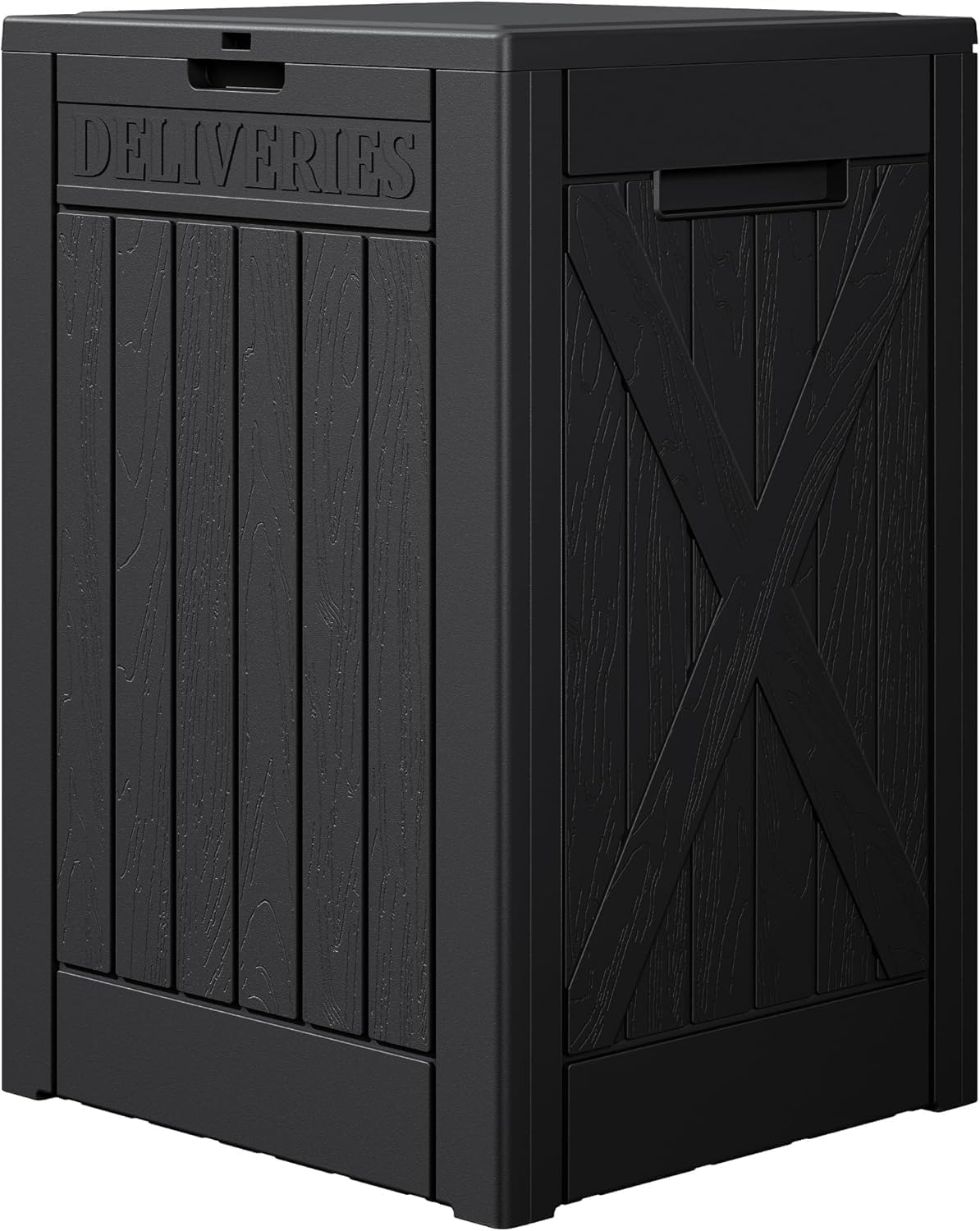 182L Lockable Outdoor Package Delivery Box, Waterproof Deck Storage Box PP Material, for Porch & Backyard (Brown)