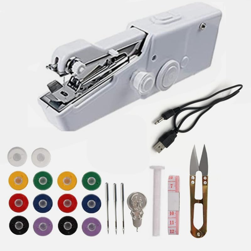 Handheld Sewing Machine, Electric Handy Sewing Machine, Mini Sewing Machines for Various Fabrics, Mini Cordless Portable Hand Sewing Machine for Beginners, Household & Travel