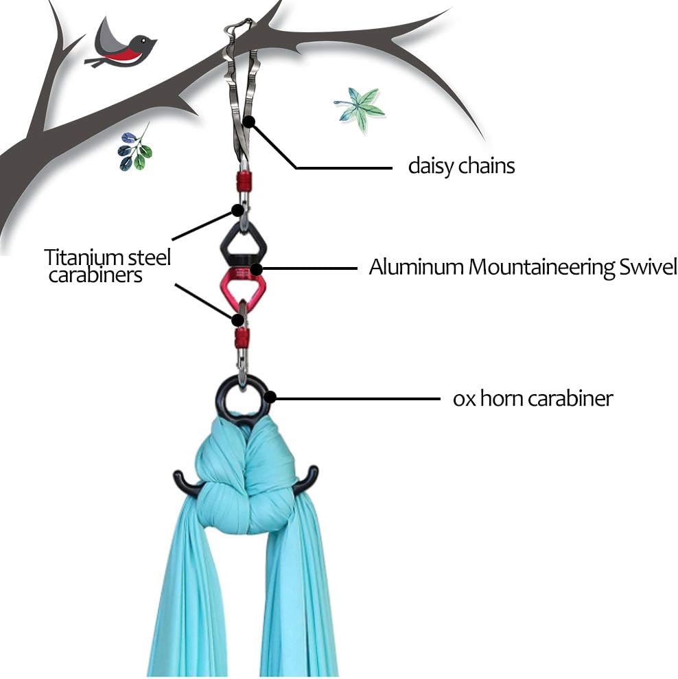 KIKIGOAL 10M Aerial Yoga Silk Equipment Yoga Pilates Swing Aerial Yoga Antigravity Hammock for Yoga Strap Bodybuilding image number 4