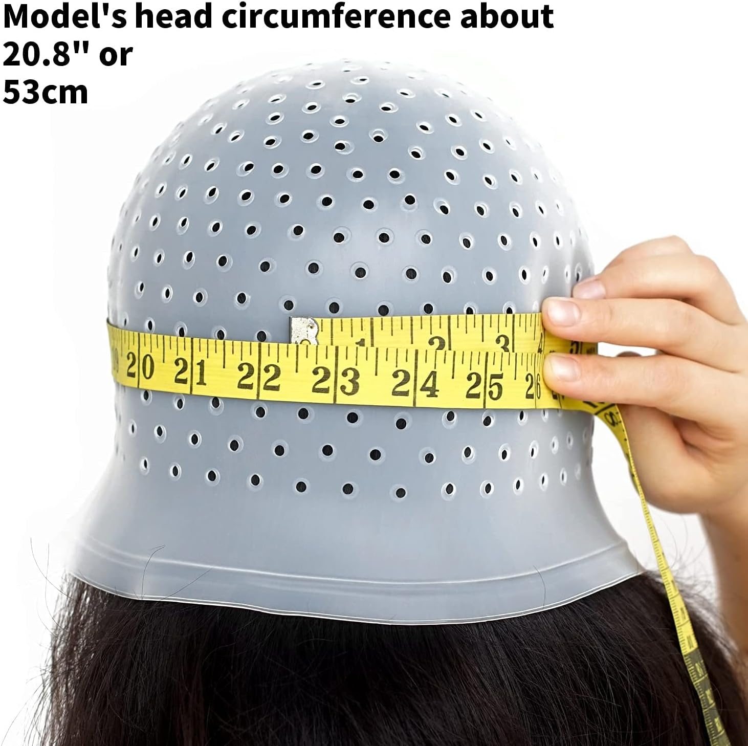 Holes Open Silicone Highlight Hair Cap Punched Hair Highlighting Cap Reusable Frosting Cap Highlights Caps for Hair Dyeing DIY Hair Color Salon Highlighting Cap with Hook Kit image number 4
