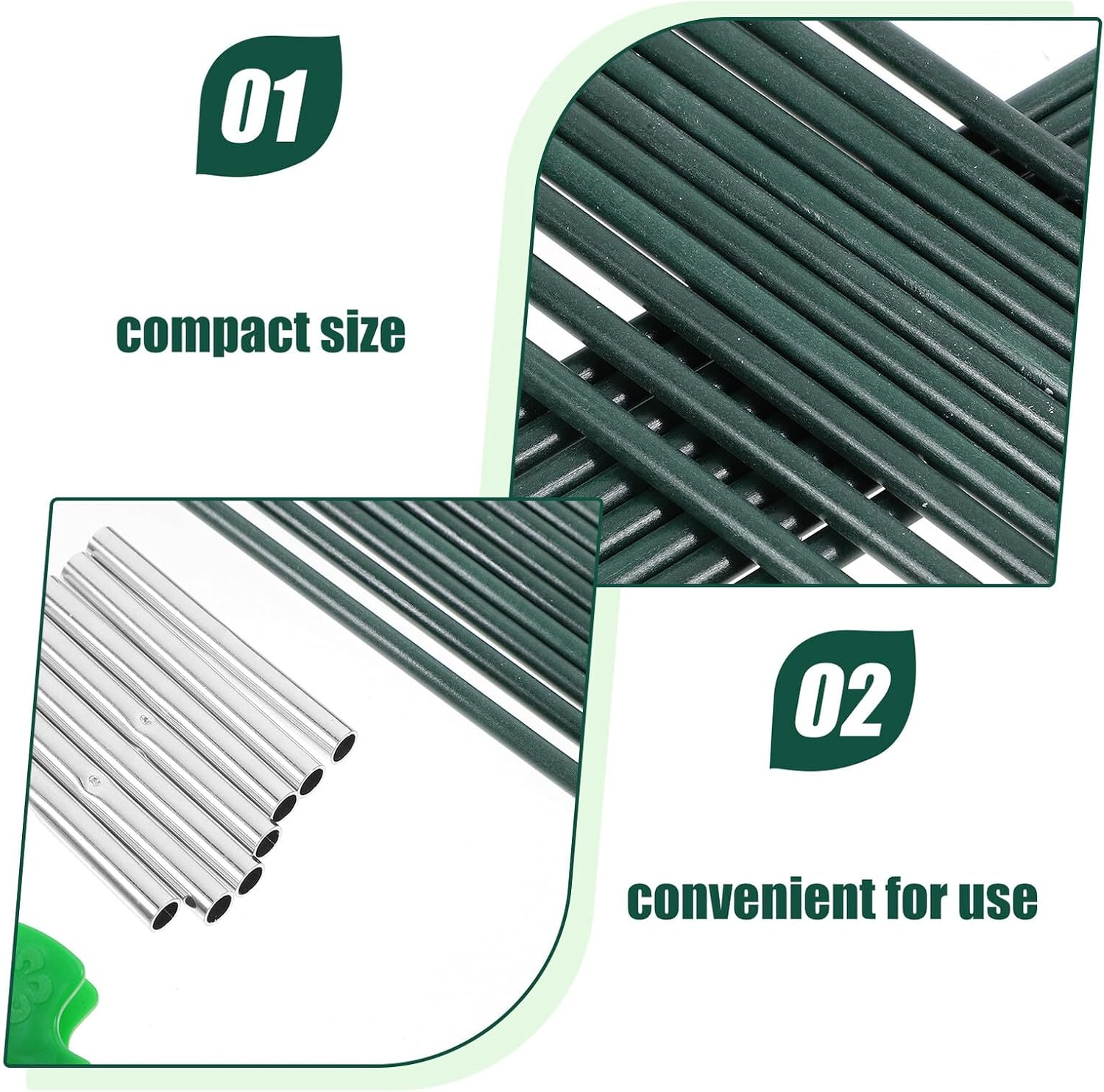 Gadpiparty Plastic-Coated Fiberglass Garden Hoops Kit Row Cover Netting for Bird and Insect Protection Easy-Install Garden Supplies for Fruit Vegetable Flower Beds and Greenhouse Grow Tunnel image number 2