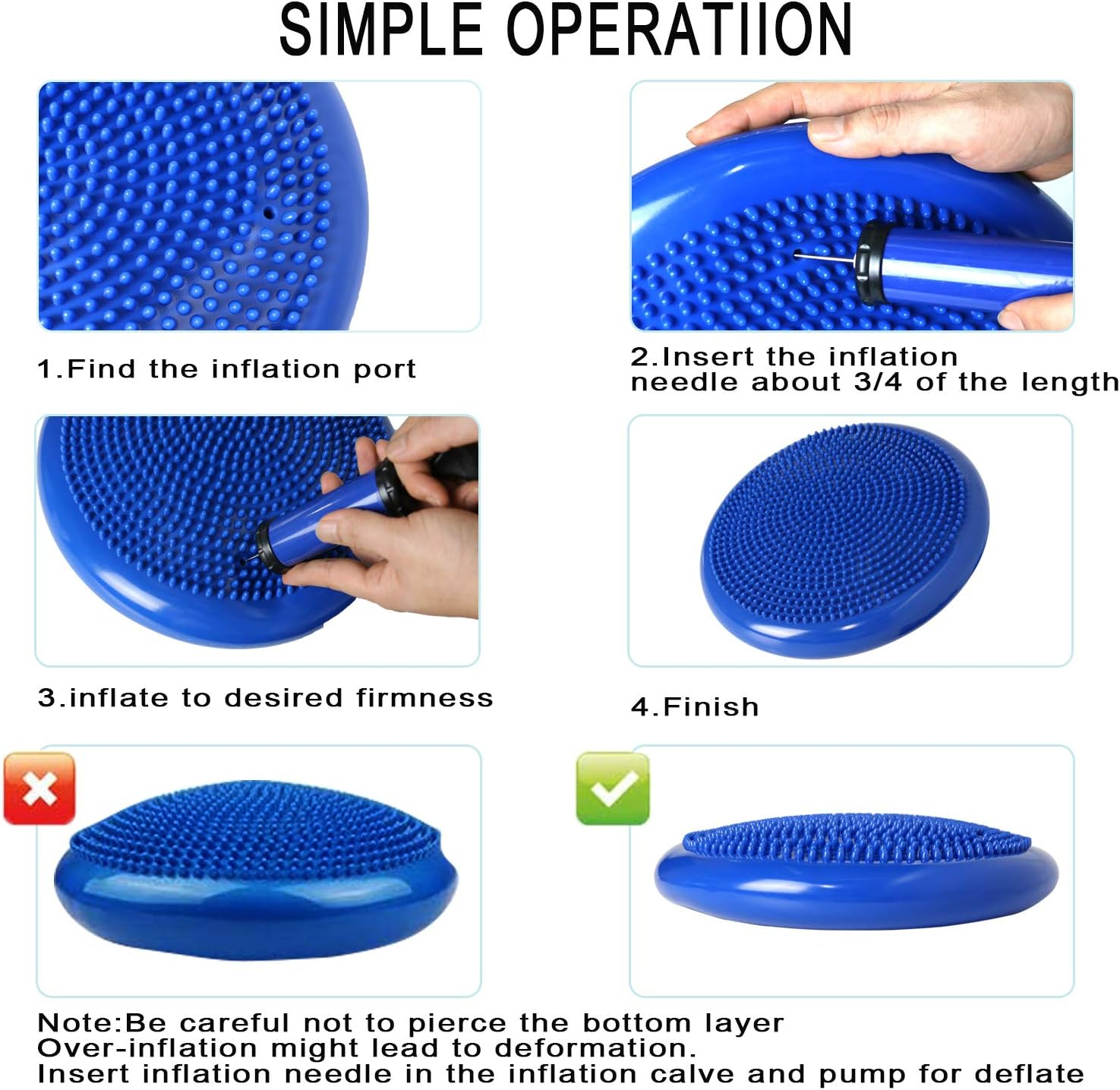 Wobble Cushion, Balance Disc, Wiggle Seat, Balance Pads for Physical Therapy, Stability Disc, Wobble Board for Dogs, Office, Sensory Kids, Classroom with Spiky Massage Ball - Purple image number 4