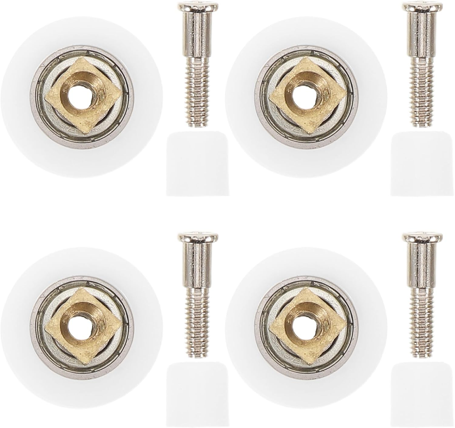 COHEALI 4Pcs Shower Sliding Door Rollers Replacement Kit Glass Door Wheel Pulleys for Smooth Sliding Fit Shower Roller Wheels Hardware Accessories