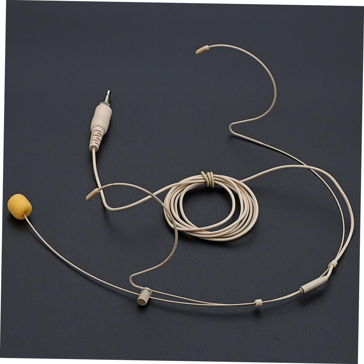 SECFOU Wired over Ear Headphones with Omnidirectional Microphone Comfortable Earhook Design Noise Cancelling Audio Headset for Gaming Office Customer Service Beige image number 6