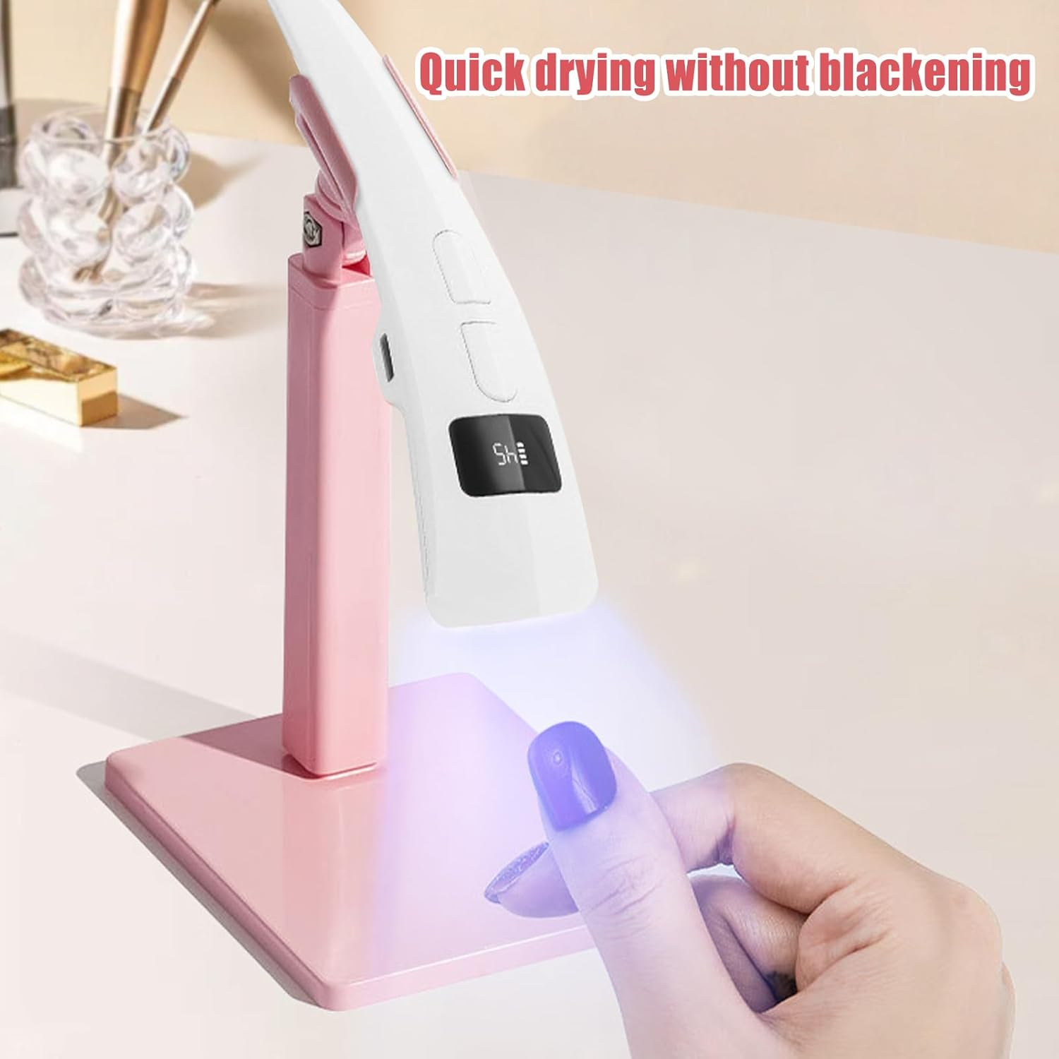 Nail UV Lamp - Handheld Uv Light with LCD Display | Pedicure Tools for Salon Travel Repair Practice Beginner Professional image number 4