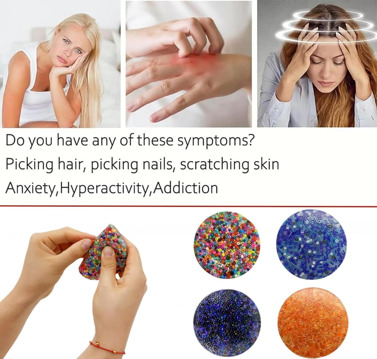 Skin Picking Fidget Toys, Pick Pad Fidget, Picky Party Pad Fidget,Trichotillomania Fidget Toys for Skin Pickers, Dermatillomania Fidget Toys，Stress Anxietys Relief Toys for Adults (A, 3) image number 5