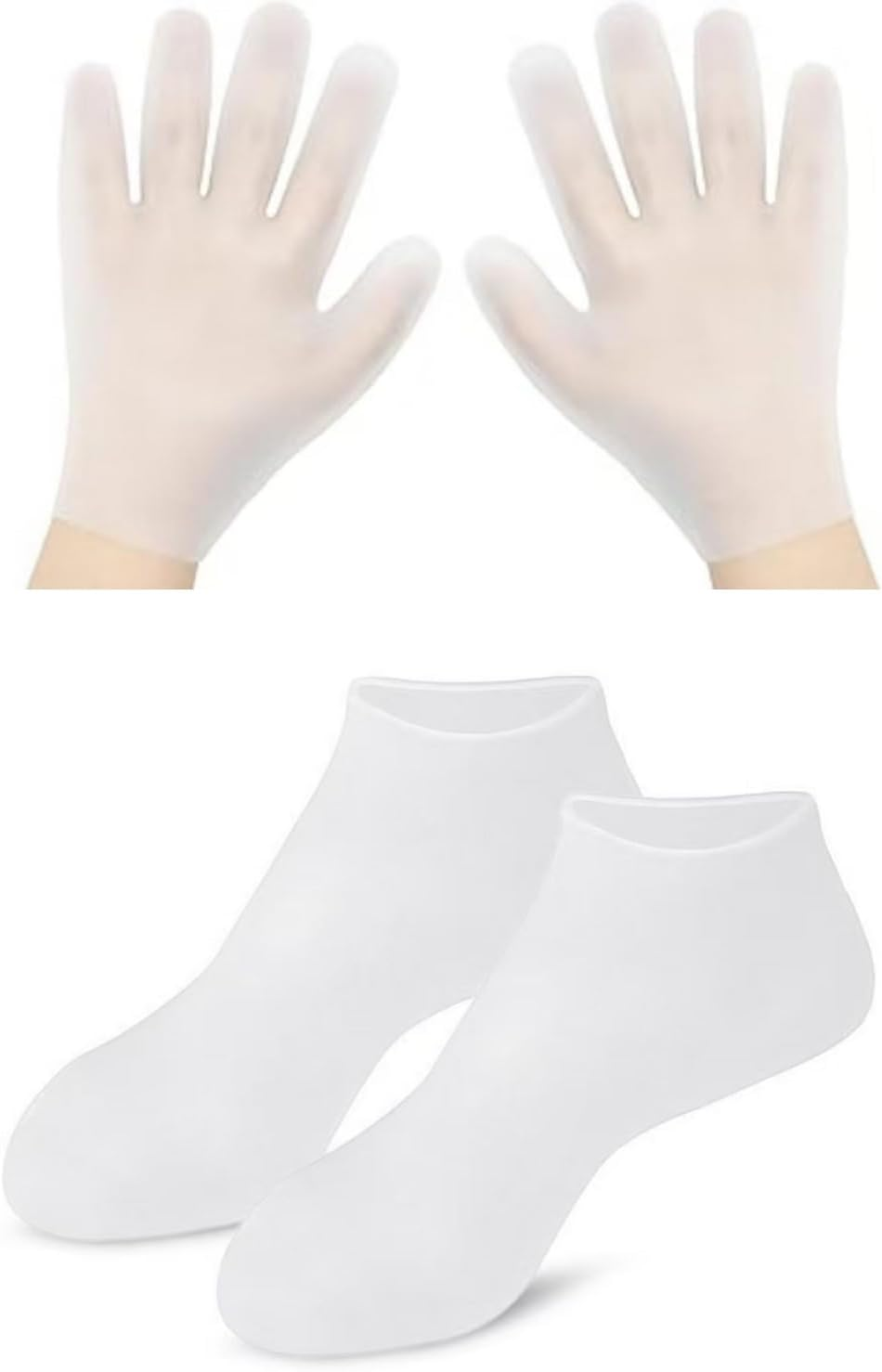 Touchscreen Compatible Moisturizing Silicone Gloves | Protects Hands, Prevents Stains, & Nourishes Skin | Reusable & Eco-Friendly | Suitable for Men & Women | Overnight Hydration Solution (White, a Pair) image number 6